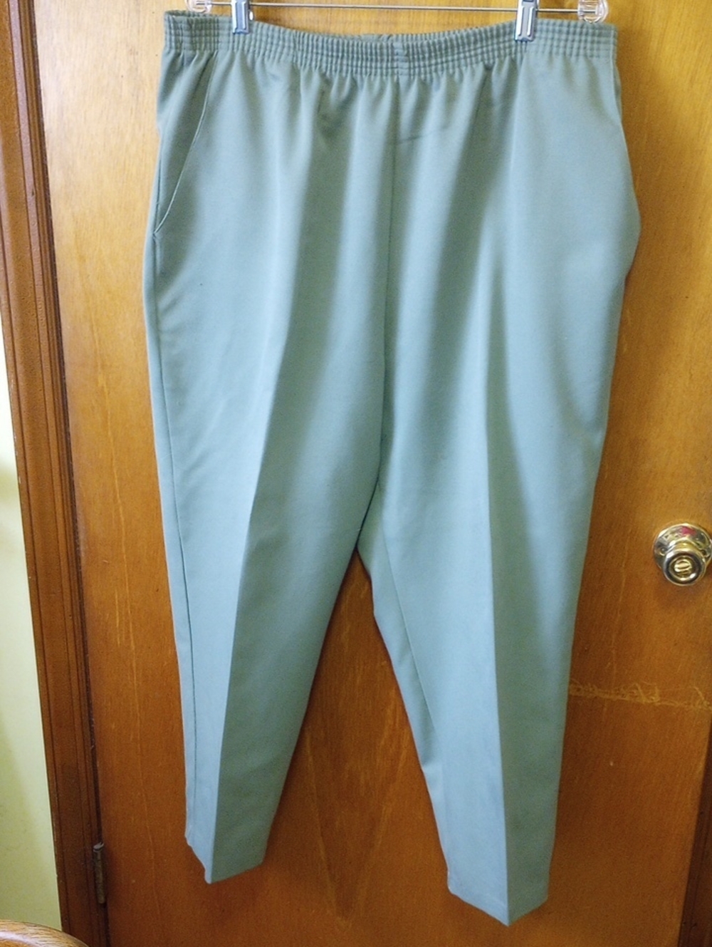 Briggs New York Sage Green Vintage Slacks w/ Pockets & Elastic Waist. Size 20W